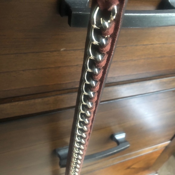 Rebecca Minkoff soft suede brown chain belt, NWT! main image 7
